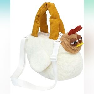 Plush Chicken Handbag with Adjustable Strap